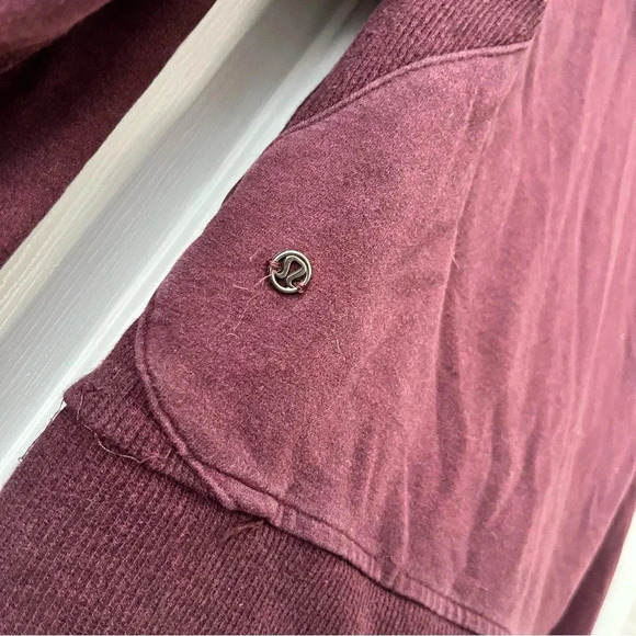 Lululemon Heavyweight Scuba Zip Up Hoodie in Heathered Burgundy Size 6 - Picture 5 of 8